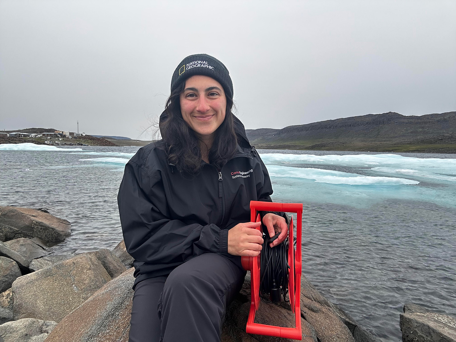 Kyrin Pollock during fieldwork in Ulukhaktok, Northwest Territories.
